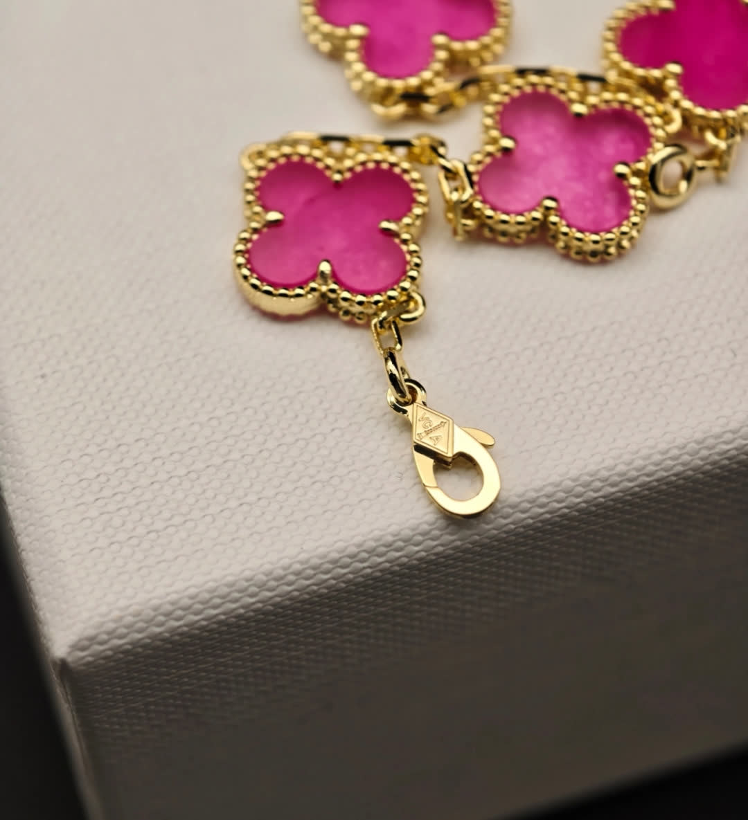 Van Cleef & Arpels Magic Alhambra Pink Enamel Bracelet